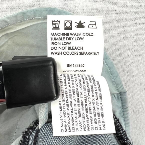 ENZA COSTA Pants Womens 29 Blue Straight Leg Denim Trouser Pant High Rise NEW - Picture 11 of 16